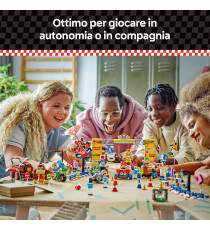 Lego Super Mario - Mario Kart: Moto Yoshi - Lego 72031  posiziona Yoshi sulla Moto e guida tra 4 coni stradali 7+ 133pz