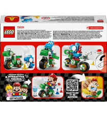 Lego Super Mario - Mario Kart: Moto Yoshi - Lego 72031  posiziona Yoshi sulla Moto e guida tra 4 coni stradali 7+ 133pz