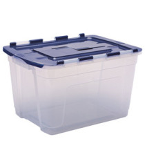 Contenitore multiuso Bankers Box - 43 x 59 x 35 cm - 55 L - PP - con coperchio a cerniera blu - trasparente - Fellowes
