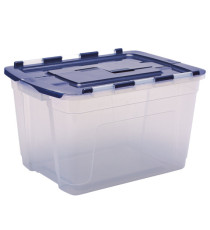Contenitore multiuso Bankers Box - 43 x 59 x 35 cm - 55 L - PP - con coperchio a cerniera blu - trasparente - Fellowes