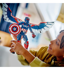 Lego Marvel - Nuovo personaggio costruibile di Captain America - Lego 76296 Action Figure con scudo e ali Anni 8+ 259pz