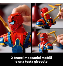 Lego Marvel - Busto di Iron Spider-Man - Lego 76326 con 2 Braccia Mobili, Testa Girevole e Minifigure Anni 18+ 379pz