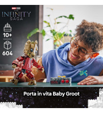 Lego Marvel - Groot in tuta da Ravager - Lego 76341 Groot è dotato di un detonatore con 2 pulsanti e 2 leve Anni 10+ 604pz