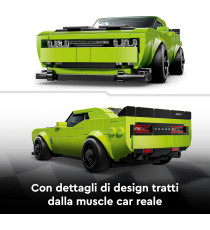 Lego Speed Champions - Sports Car Dodge Challenger SRT Hellcat - Lego 77237 Macchina con Minifigure del Pilota Anni 9+ 390pz