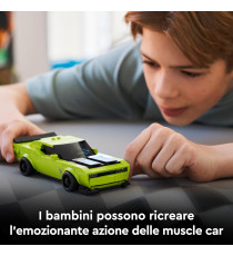 Lego Speed Champions - Sports Car Dodge Challenger SRT Hellcat - Lego 77237 Macchina con Minifigure del Pilota Anni 9+ 390pz