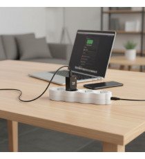 Caricabatterie da muro 2 porte USB-C USB-A 3A Blue Star slim 25W TFK-SC-25WAC black nero type-c caricatore QC 4.0 Quick Charge