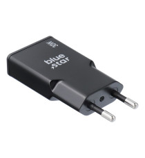 Caricabatterie da muro 2 porte USB-C 3A Blue Star slim 30W TFK-SC-30WCC black nero type-c caricatore QC 4.0 Quick Charge