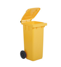 Bidone carrellato per raccolta differenziata - 240 L -  giallo - Mobil Plastic