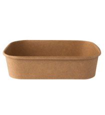 Bowl monouso - rettangolare - 500 ml - cartoncino - avana - Signor Bio - conf. 50 pezzi