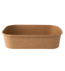 Bowl monouso - rettangolare - 500 ml - cartoncino - avana - Signor Bio - conf. 50 pezzi