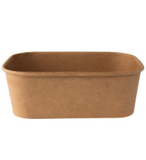 Bowl monouso - rettangolare - 750 ml - cartoncino - avana - Signor Bio - conf. 50 pezzi