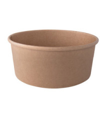 Bowl tonde monouso - 750 ml - cartoncino - avana - Signor Bio - conf. 50 pezzi