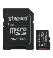 Micro Kingston SDCS3/64GB SDXC 64GB classe 10 UHS-I, U1/U3, Classe video 10/30, A1 microSD Canvas Select Plus fino a 150 MB/s