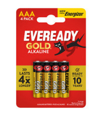 Pila ministilo AAA - 1,5V - Eveready Gold  - alcalina - Energizer - blister 4 pezzi