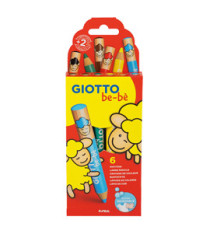 Supermatitoni - diametro mina 7 mm - lavabili - colori assortiti - con temperino - Giotto - astuccio 6 pezzi