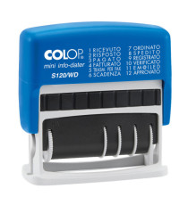 Timbro Mini Info S120/WD Datario + Polinomio - 12 diciture 4 mm - autoinchiostrante - Colop