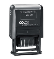 Timbro S260/L3 Datario + REGISTRATO - 4 mm - autoinchiostrante - bicolore - Colop