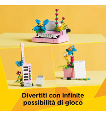 Lego Creator 3in1 - Macchina da scrivere con fiori - Lego 31169 si Trasforma in Keytar o in Vaso di Fiori Anni 8+ 363pz