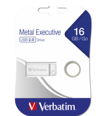 Pendrive 16GB USB mini in metallo Verbatim 98748 Drive USB 2.0 Metal Executive 16GB Resistente, impermeabile, antipolvere