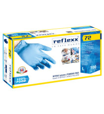 Guanti in nitrile foodline R72 - tg L - azzurro - Reflexx - conf. 100 pezzi