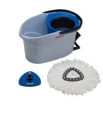 Kit completo UltraSpin Mini di pulizia - secchio con strizzatore ruotante + telaio + mop microfibra - Vileda