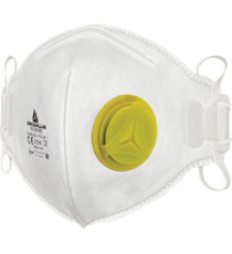 Mascherina filtrante FFP2 - con valvola - pieghevole verticalmente - monouso - Deltaplus - conf. 10 pezzi (imbustati sin