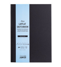 Sketchbook Duo Layflat - A4 - 105 gr - 60 pag - copertina nera - MUSA