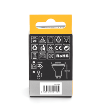 Faretta led GU10 8W 640 lumen 3000K luce calda misura 50Hx55mm equivale A 88W a incandescenza