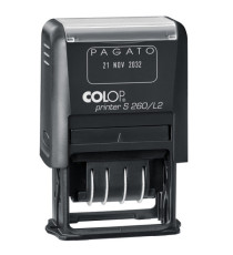 Timbro S260/L2 Datario + PAGATO - 4 mm - autoinchiostrante - bicolore - Colop