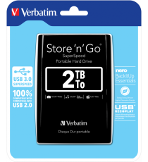 Hard Disk esterno portatile 2TB Verabatim 53177 black Store 'n' Go USB 3.0 Trasferimento dati USB 3.0 Superspeed