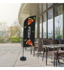 Bandiera a vela PIZZA - con base riempibile - 89 x 240 cm - Studio T