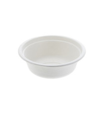 Ciotola monouso Bio - rotonda - diametro 13,5 cm - 350 ml - cellulosa - bianco - Leone - conf. 50 pezzi