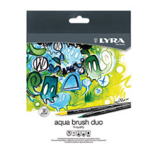 Pennarelli Aqua Brush Duo - punte 2,00 - 4,00 mm - Lyra - astuccio 12 pezzi