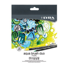 Pennarelli Aqua Brush Duo - punte 2,00 - 4,00 mm - Lyra - astuccio 36 pezzi