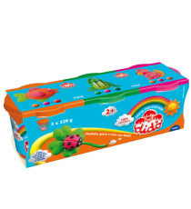 Tris barattoli da 220gr - verde/arancio/magenta - DiDò - conf. 3 pezzi