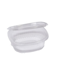 Contenitori ovali in PET - con coperchio incernierato - 12,2 x 10,4 x 3,8 cm - Europack - conf. 50 pezzi