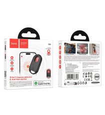 Localizzatore gps Hoco E95 nero compatibile con Apple Find My tracker con funzione rilevamento telecamere nascoste