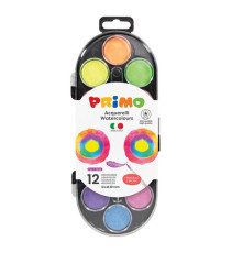 Pastiglie Acquerelli fluo e metal - Primo - astuccio 12 pezzi