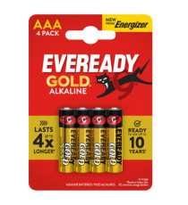Pila ministilo AAA - 1,5V - Eveready Gold  - alcalina - Energizer - blister 4 pezzi