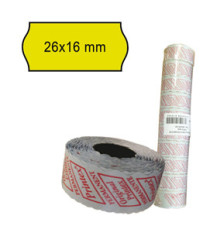 Rotolo da 1000 etichette a onda per Printex Smart 16/2616 e Z Maxi 6/2616 - 26x16 mm - adesivo permanente - giallo - Pri
