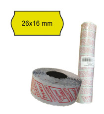 Rotolo da 1000 etichette a onda per Printex Smart 16/2616 e Z Maxi 6/2616 - 26x16 mm - adesivo permanente - giallo - Pri