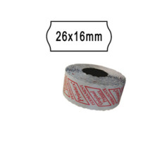 Rotolo da 1000 etichette a onda per Printex Smart 16/2616 e Z Maxi 6/2616 - 26x16 mm - adesivo removibile - bianco - Pri