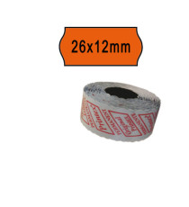 Rotolo da 1000 etichette a onda per Printex Smart 8/2612 - 26x12 mm - adesivo permanente - arancio - Printex - pack 10 r