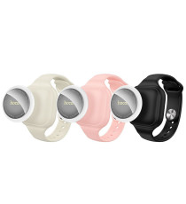 Localizzatore gps a braccialetto Hoco E91E rosa compatibile con Google Find My Device, autonomia 12 mesi, ideale per bambini