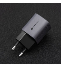 Caricabatterie da muro 2 porte USB-A e USB-C 3A F-Energy 33W GaN – USB-C PD + USB-A QC 4.0 grigio type-c caricatore Quick Charge