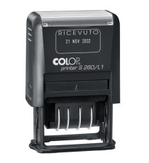 Timbro S260/L1 Datario + RICEVUTO - 4 mm - autoinchiostrante - bicolore - Colop