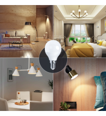 Lampadina led G45 6W attacco E14 510 lumen 4000K luce naturale, misura D45xH80mm Equivalenza lampada incandescente 42W