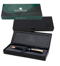 Penna a sfera Linea Impressa - punta M - nero/rosegold - Monteverde