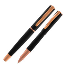 Roller Linea Impressa - punta M - nero/rosegold - Monteverde