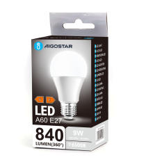 Lamapadina led A60 9W attacco E27 840 lumen 6500K luce fredda D60xH108mm Equivalenza lampada incandescente 62W
